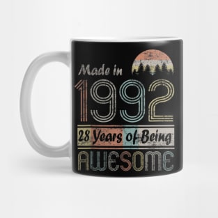 Vintage 1992 Made In 1992 28th Birthday 28 Years Old Gift Mug
